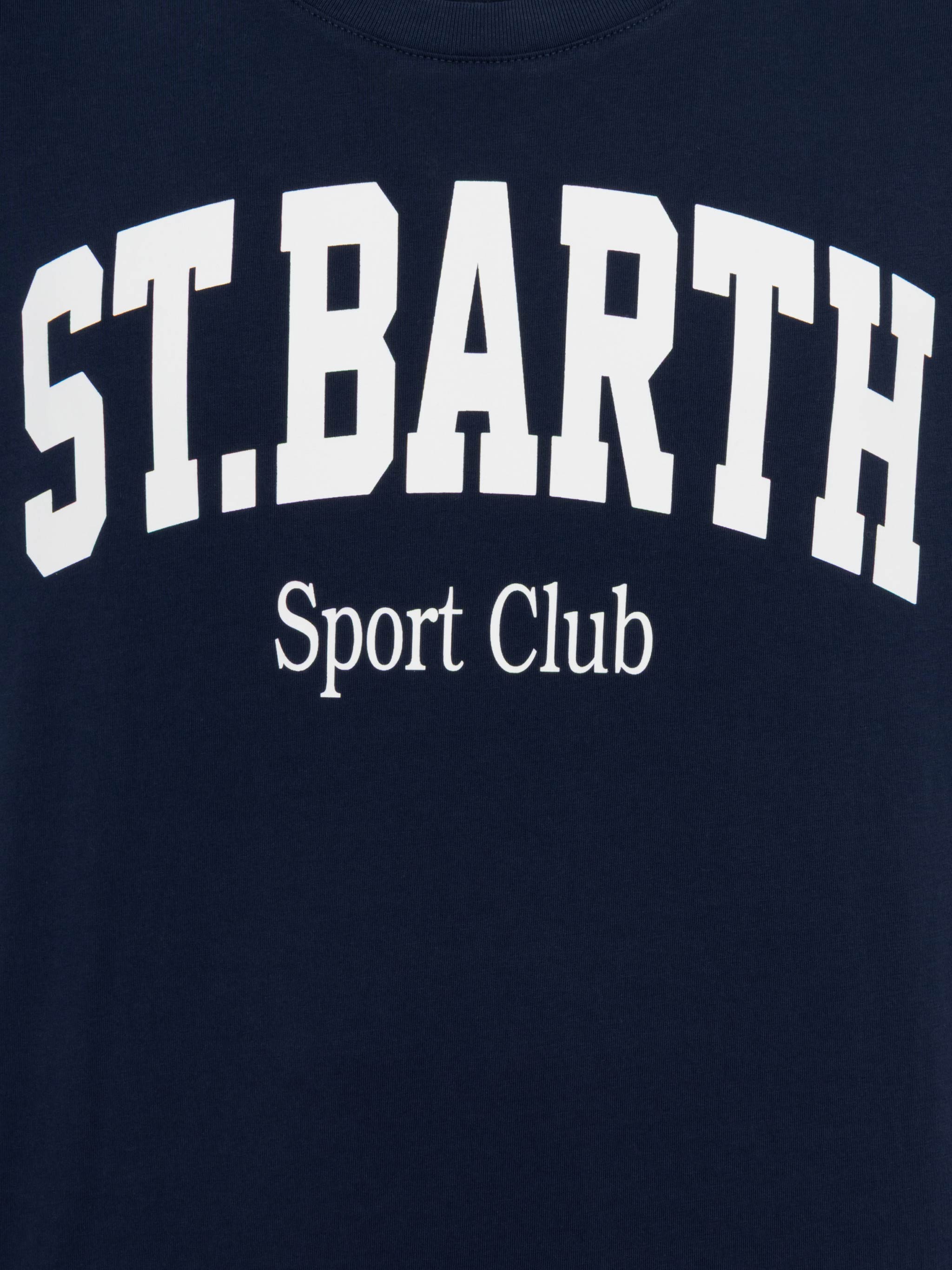 T-shirt voor heren van biologisch katoen met St. Barth Sport Club-opdruk.