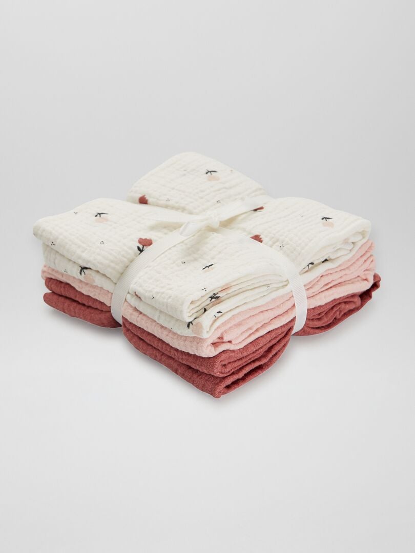 Set van 3 katoenen gaasdekens - WIT