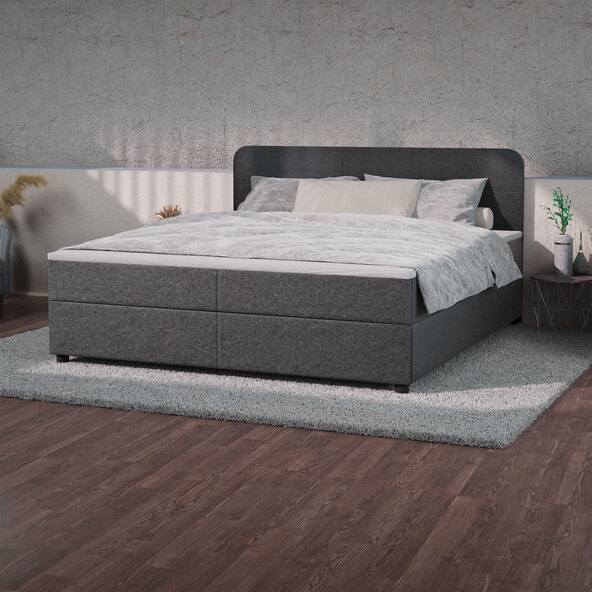 Waterbed in box spring style, 180 x 200 cm, graphite