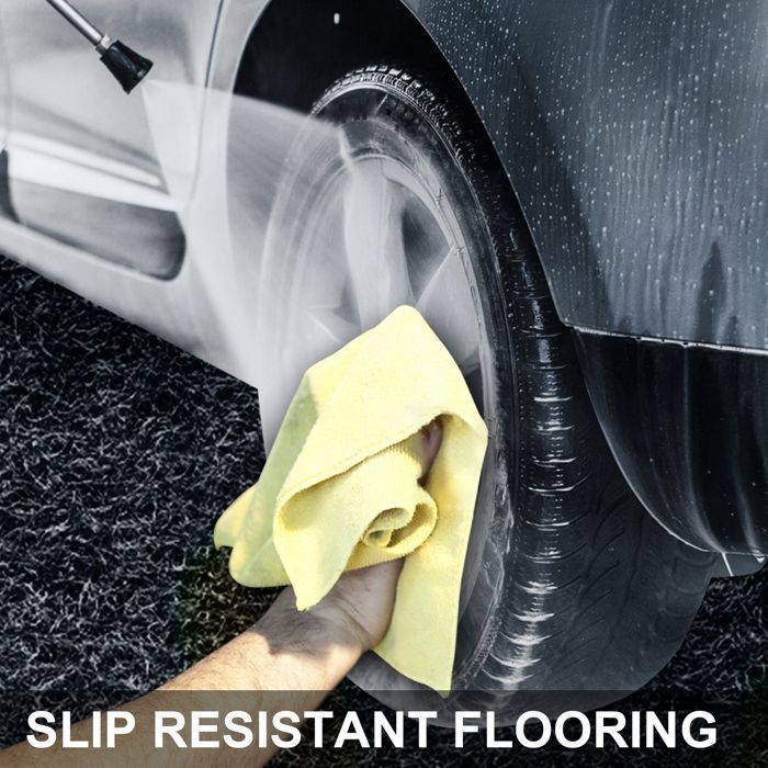 Tapis antidérapant imperméable pour sol de garage - 269 cm × 671 cm, barrière contre les fuites d’huile, adapté aux voitures, motos