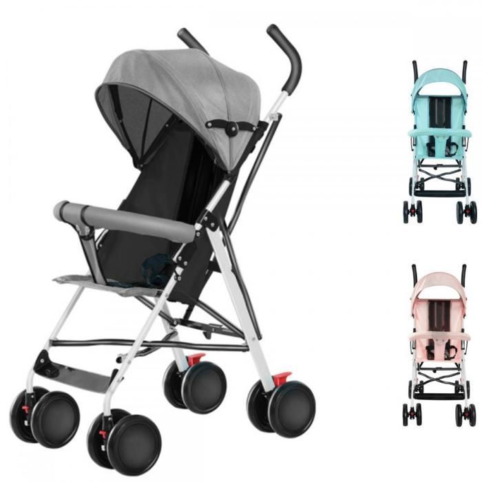 Poussette simple - XUANYU - Poussette canne - Avec habillage pluie + Moustiquaire - Gris