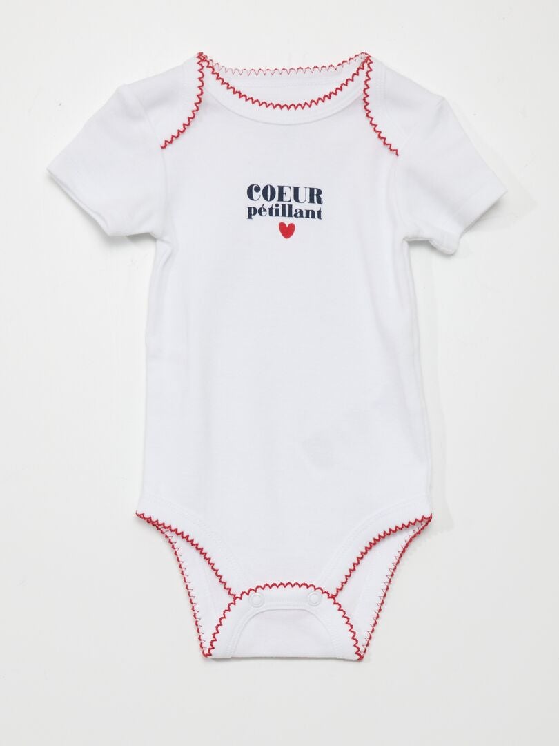 Set van 3 stuks: romper, bodysuit en slabbetje - wit