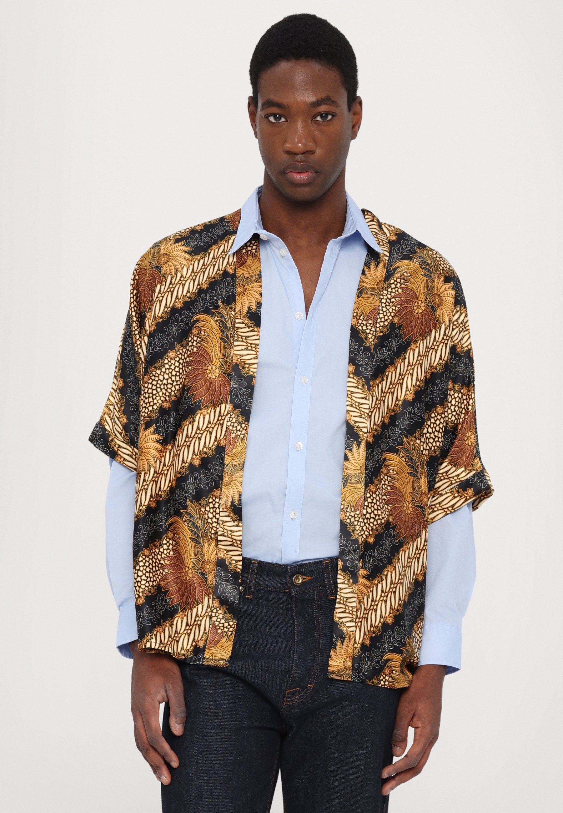 Origin Of Hearts JUNO KIMONO UNISEX - Hemd - Kupferschwarz