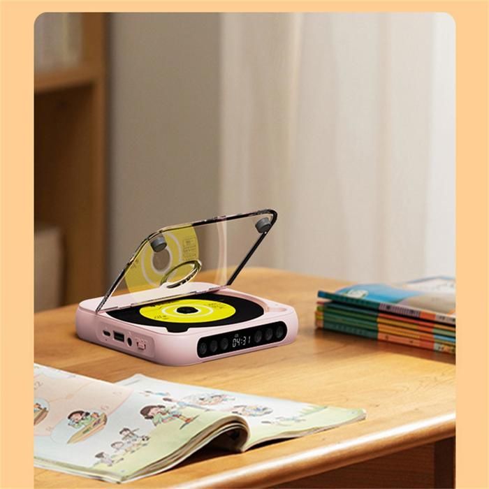 Reproductor de CD Bluetooth portátil HiFi ligero con altavoz, función de repetición, MP3, AUX y USB.