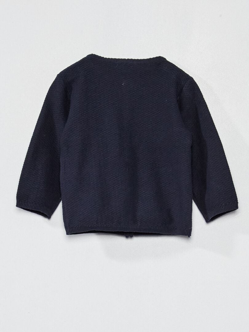 Cardigan in maglia fantasia - BLU