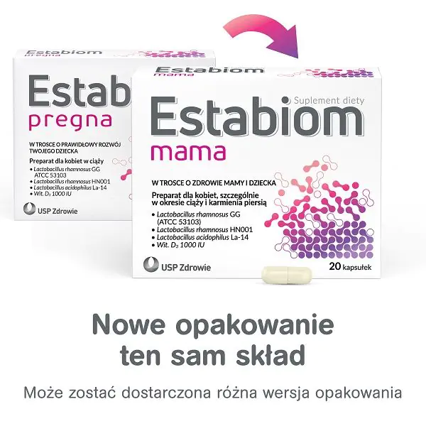 Estabiom Mama, Preparat dla kobiet, szczególnie wokresie ciąży ikarmienia piersią, Kapsułki