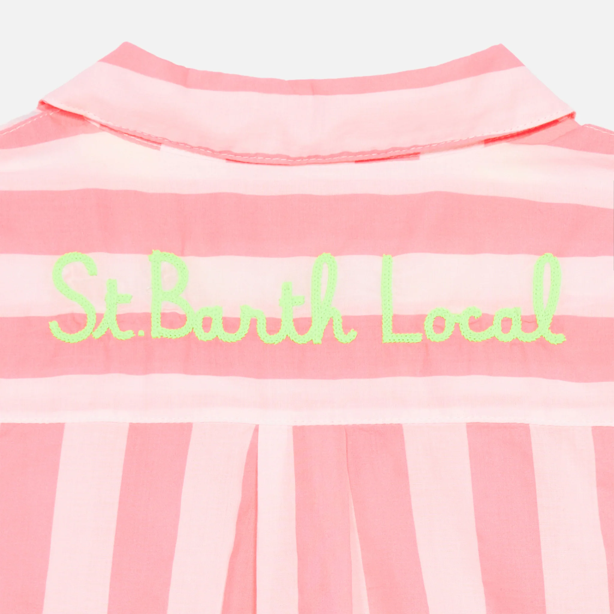 Brigitte gestreept minishirt met lokaal St. Barth-borduurwerk