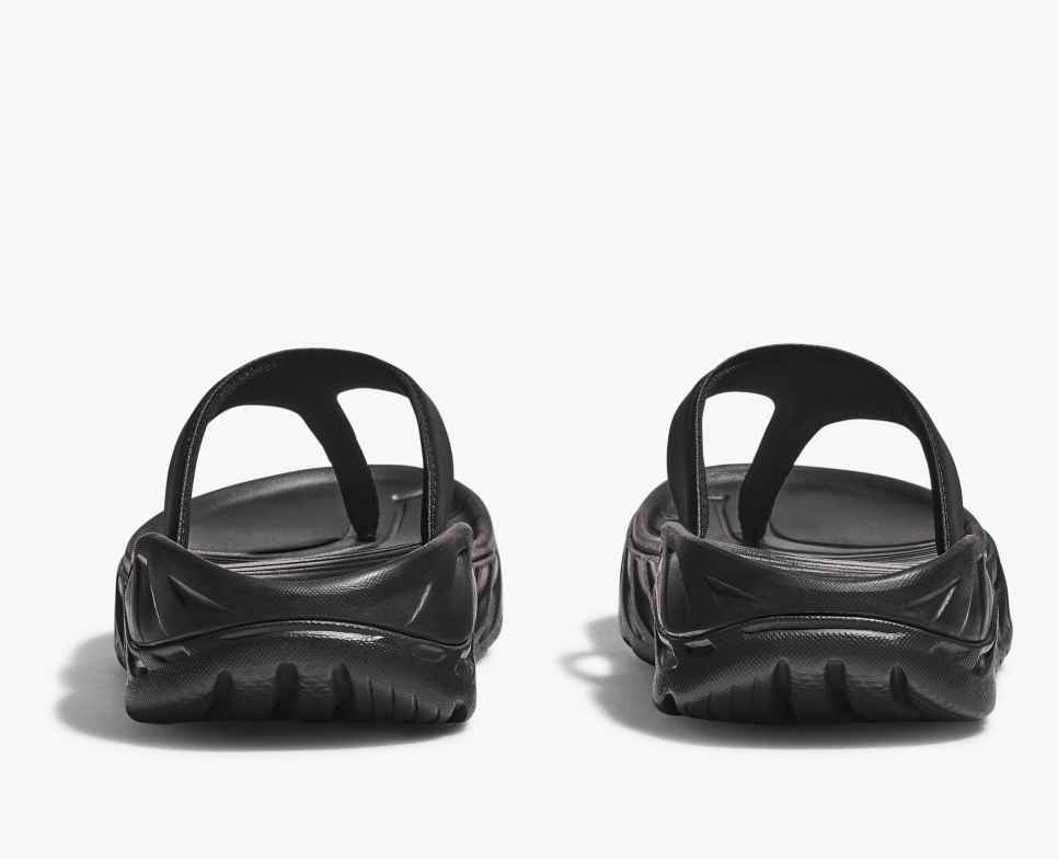 HOKA Ora Recovery Flip Negro / Gris gaviota oscuro