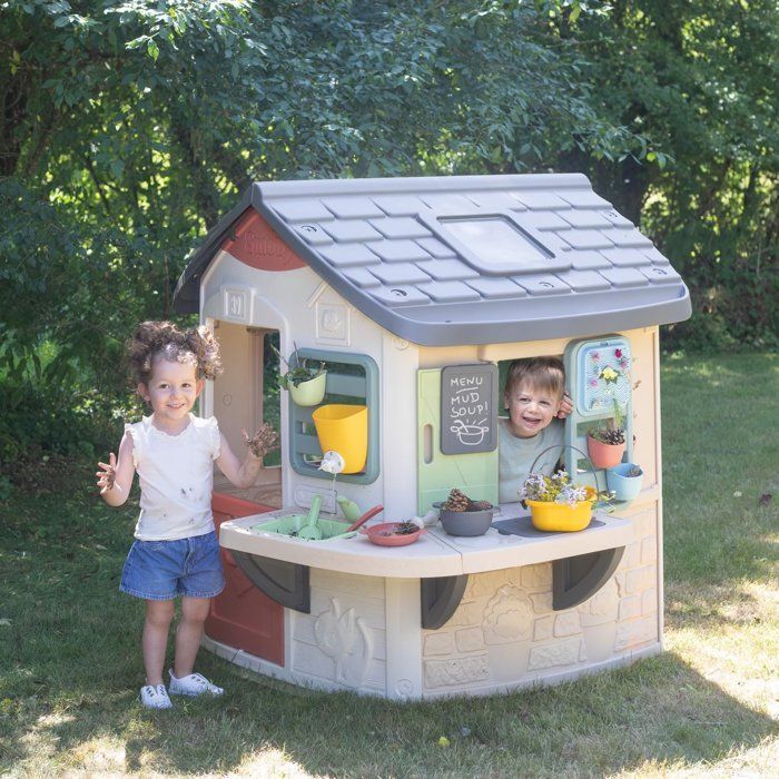 Smoby Life - Mud Cooking House - Fabriquée en France - Matière Recyclée - 16 accessoires - Dès 2 ans