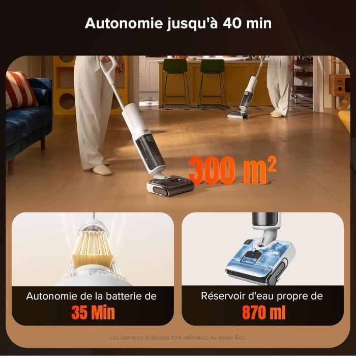 ROBOROCK F25 RT - Aspirateur Balai Laveur - 20000 Pa - Lavage à Chaud à 90 °C - Nettoyage Deux Bords - Auto-Nettoyage