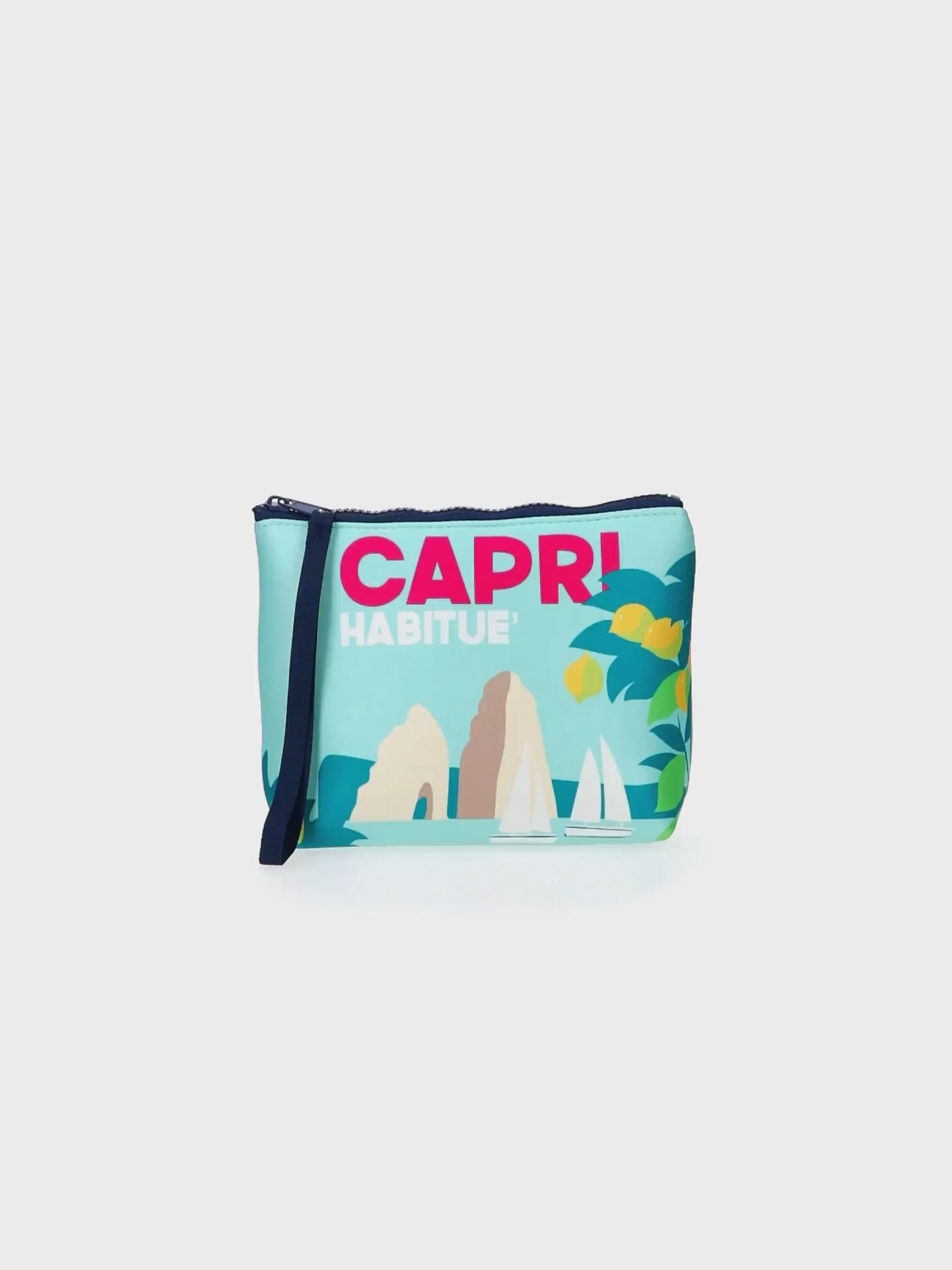 Aline scuba clutch tas met Capri ansichtkaartprint