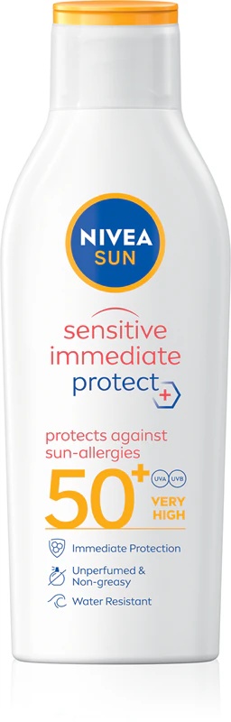 NIVEA SUN Sensitive tūlītējas iedarbības saules aizsargkrēms jutīgai ādai SPF 50+