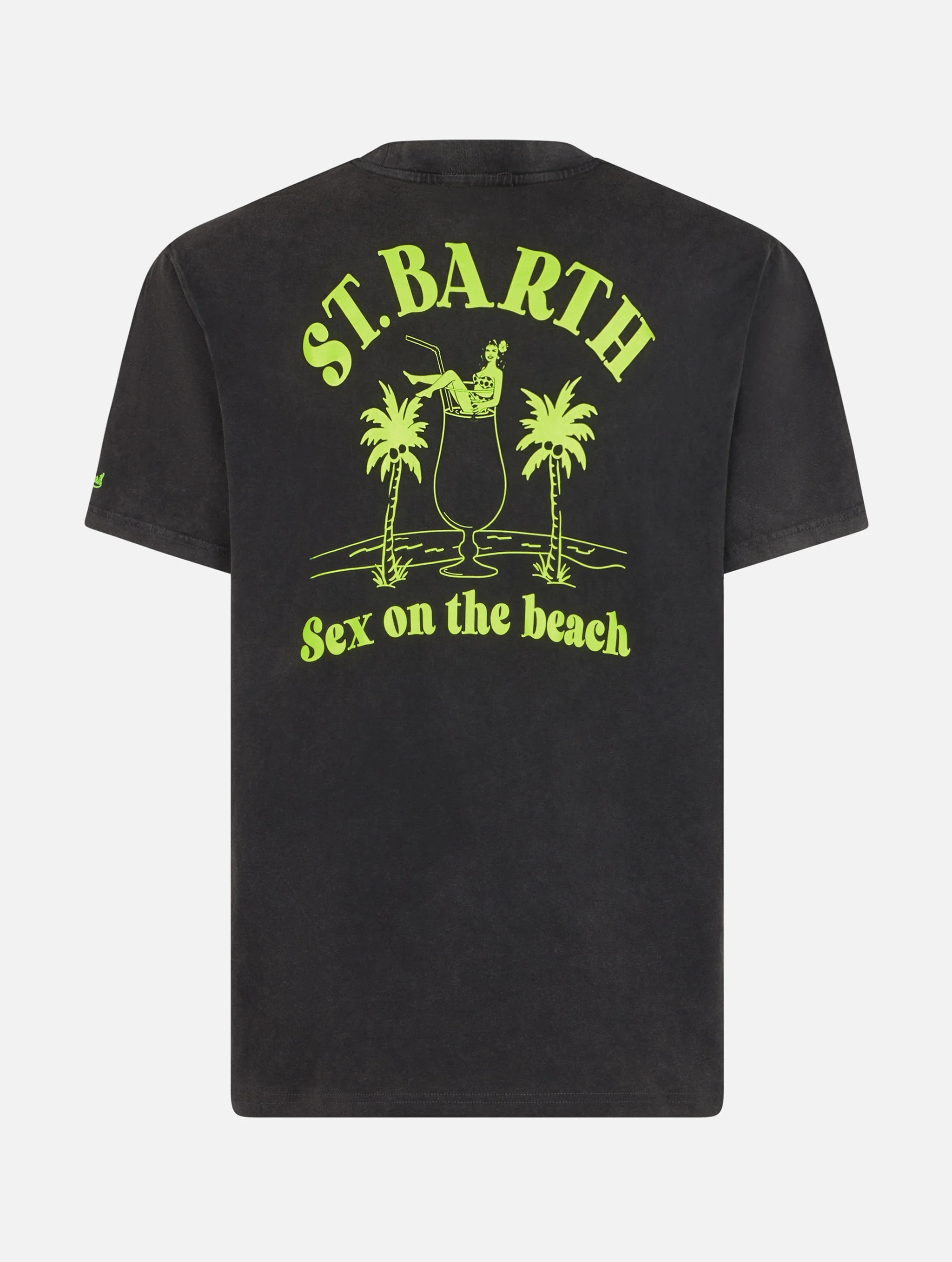 Vintage Jack Cotton heren T-shirt met St. Barth Sex-print.