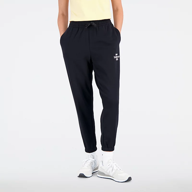 Spodnie damskie Essentials Reimagined Archive French Terry Pant - CZARNE
