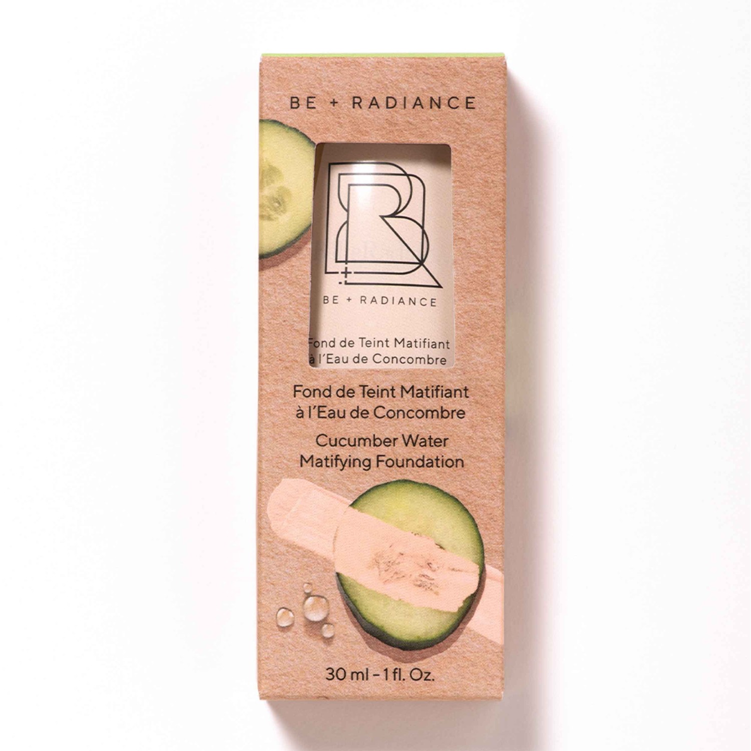 BE + Radiance Fond de Teint Matifiant à l'Eau de Concombre N°08