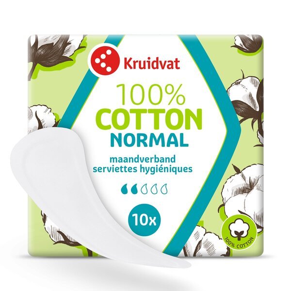 „Kruidvat“ 100 % medvilnės „Normal Ultra“ higieniniai įklotai<br>10 vnt.