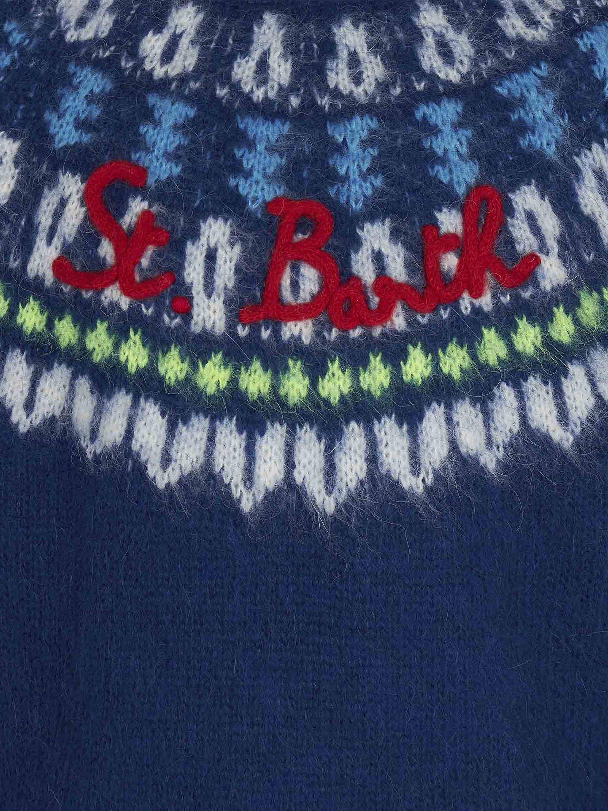 Maglione da bambino garzato con jacquard islandese