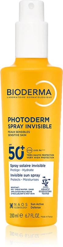 „Bioderma Photoderm Invisible Spray“ SPF50+ nematomas purškiklis su SPF 50+
