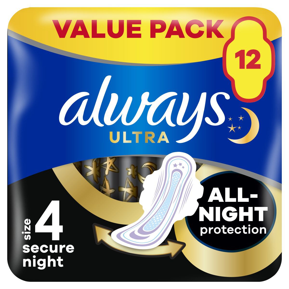 Always ieliktnīši ar spārniņiem, 4. izmērs, 12 gab., Ultra