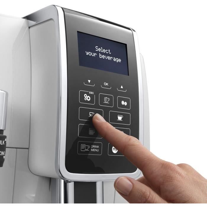 De'Longhi Dinamica ECAM350.35.W espressomachine met ingebouwde molen - 6 recepten - Wit