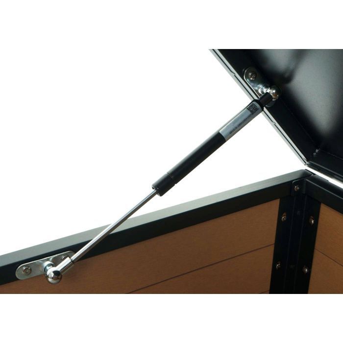 Garage XL pour robot tondeuse avec couvercle – Structure en WPC et metal 43 x 70 x 90 cm – Aspect chêne 04_0006942