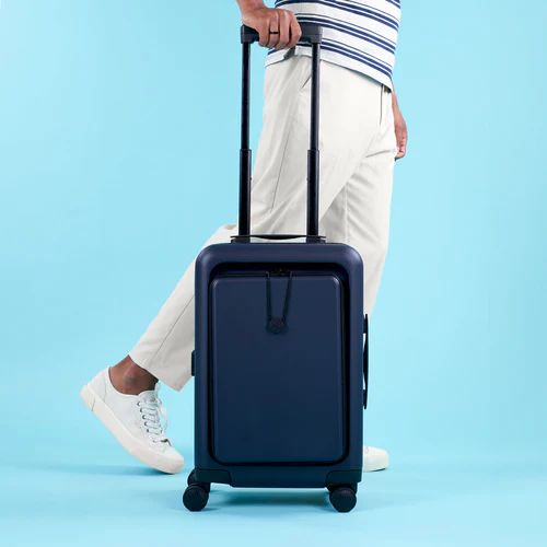 Cabaia CDG 4-Rollen-Hartschalenkoffer, schlichte marineblaue Tasche