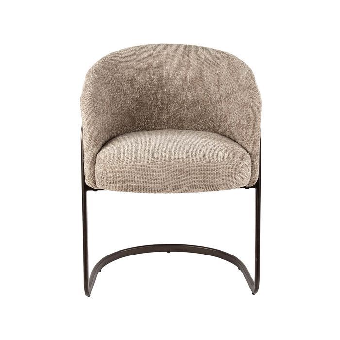 Teo - lot de 2 chaises - pieds en métal - en tissu texturé - Sable