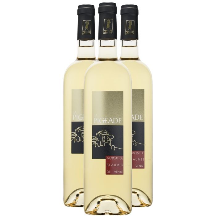 Domaine de la Pigeade Muscat de Beaumes-de-Venise Vin Doux Naturel 2024 - Vino Blanco del Valle del Ródano (3x75cl) Dulce.