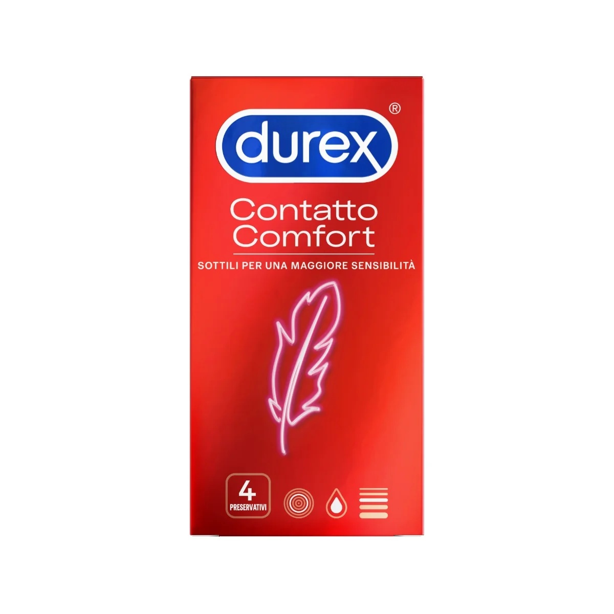 DUREX Durex Contact Comfort Thin Kondome, 4 Stück, hochgleitfähig