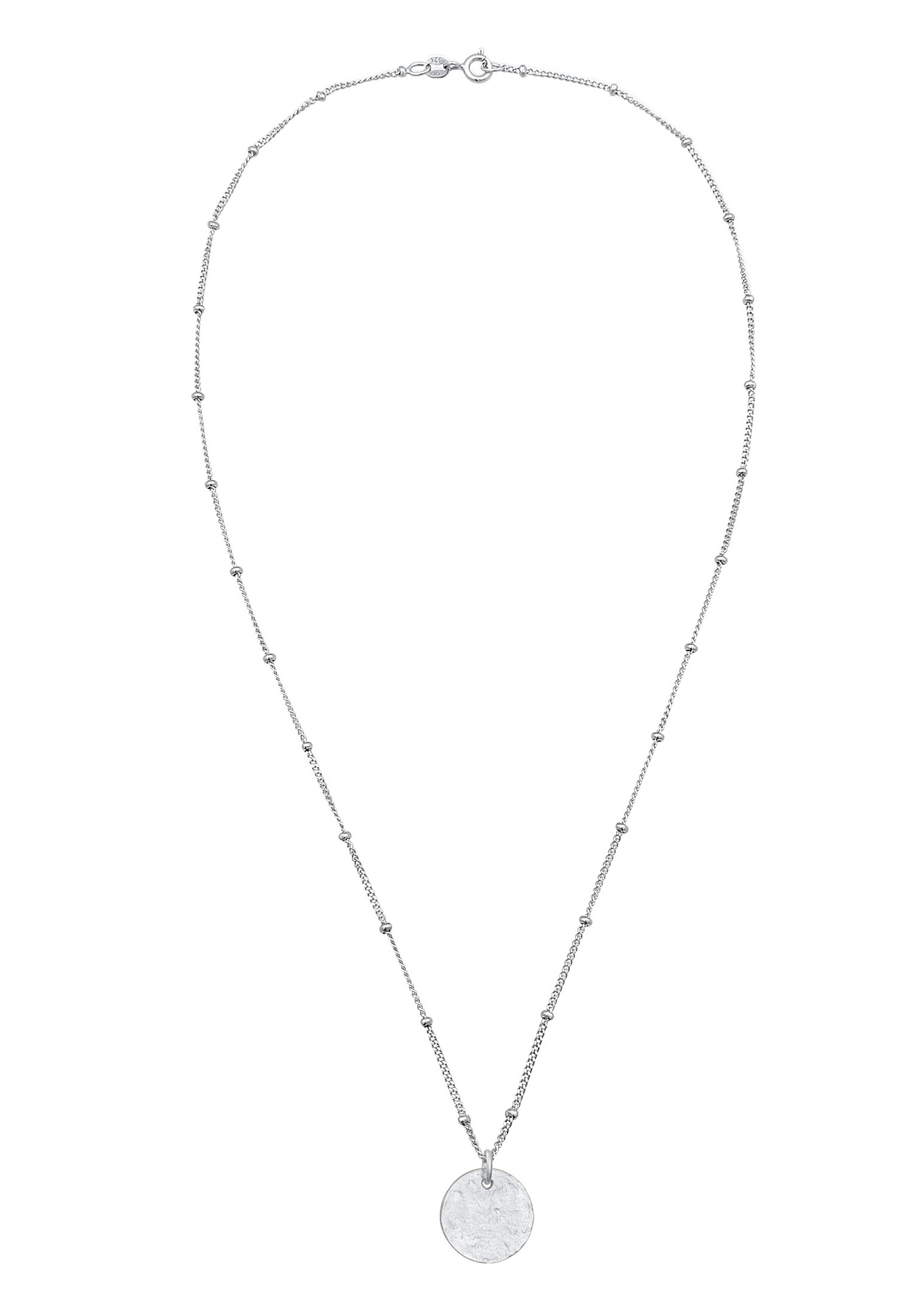 Elli Femmes Boule Pendentif Plaquette Martelé en Argent Sterling 925