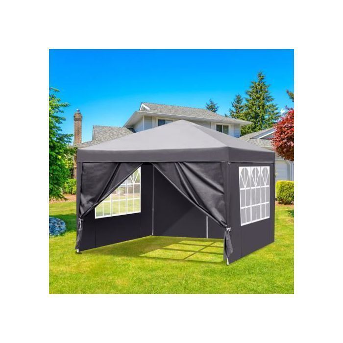 Cenador de jardín, cenador plegable emergente de 3x3 m con 4 paneles laterales - Tienda impermeable, protección solar UV 50+