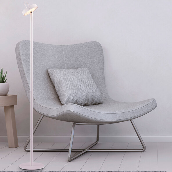 Moda LED batteridrevet gulvlampe med magnethode, hvit