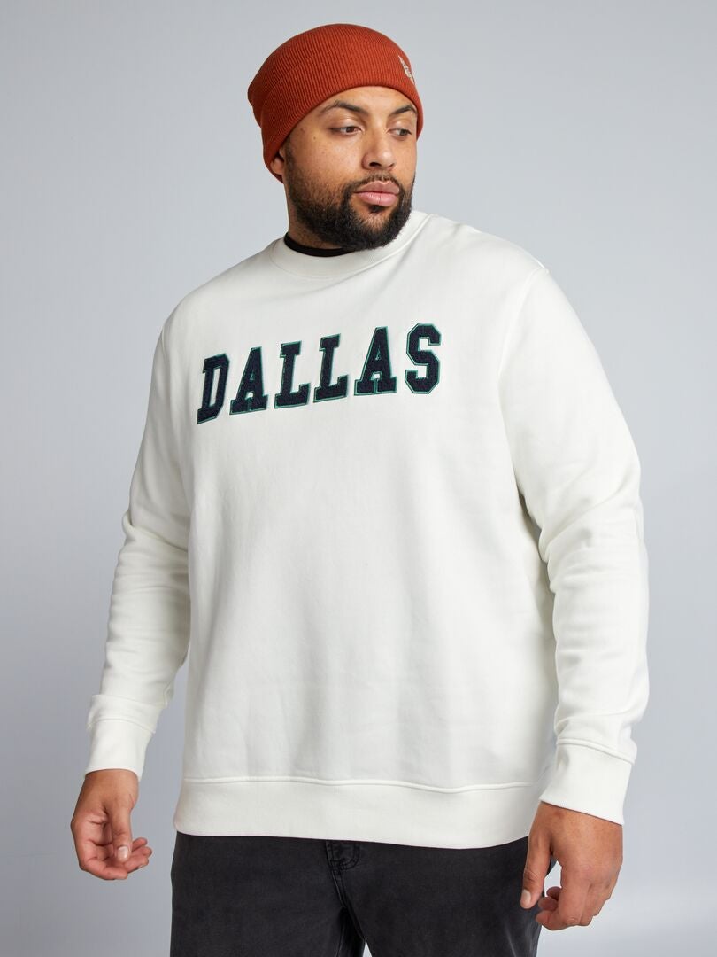 Sudadera de felpa estilo americano - BLANCA