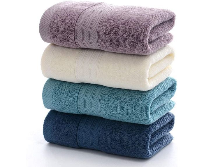 Serviettes de bain - Lot de 4 - Coton 100% - Absorbantes - Séchage rapide