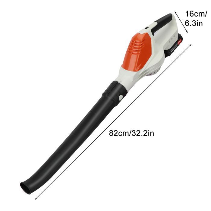24V draadloze bladblazer - Fianao - 5 instelbare snelheden - 240 km/u - 1500 mAh - 82x20x16 cm - Wit