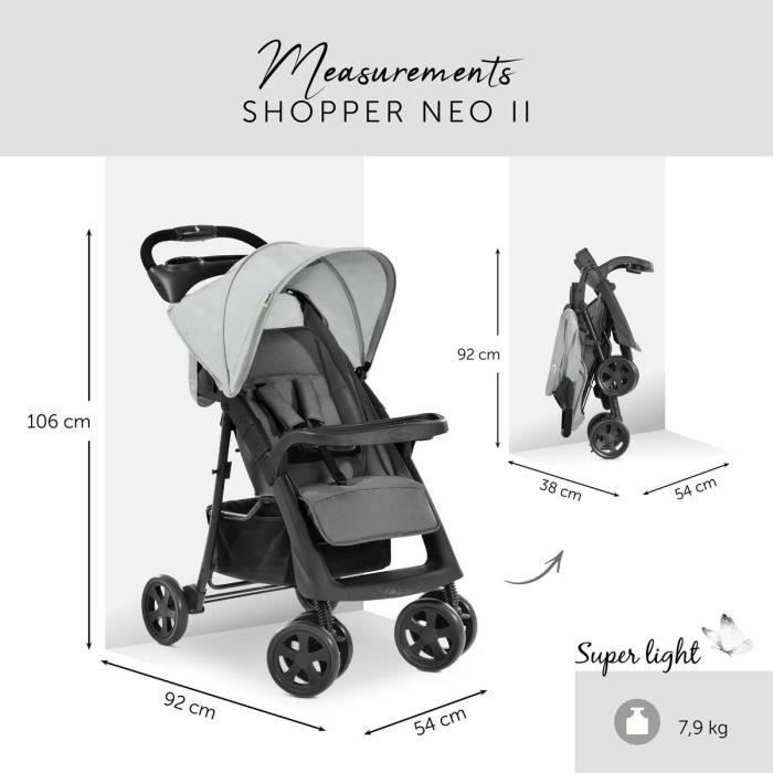 HAUCK - Kompaktit lastenrattaat - SHOPPER NEO II - 4 pyörää - Harmaa