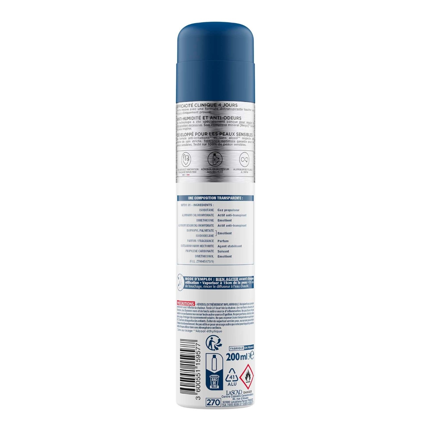 Narta Resixyl Détranspirant homme toucher sec 4 jours