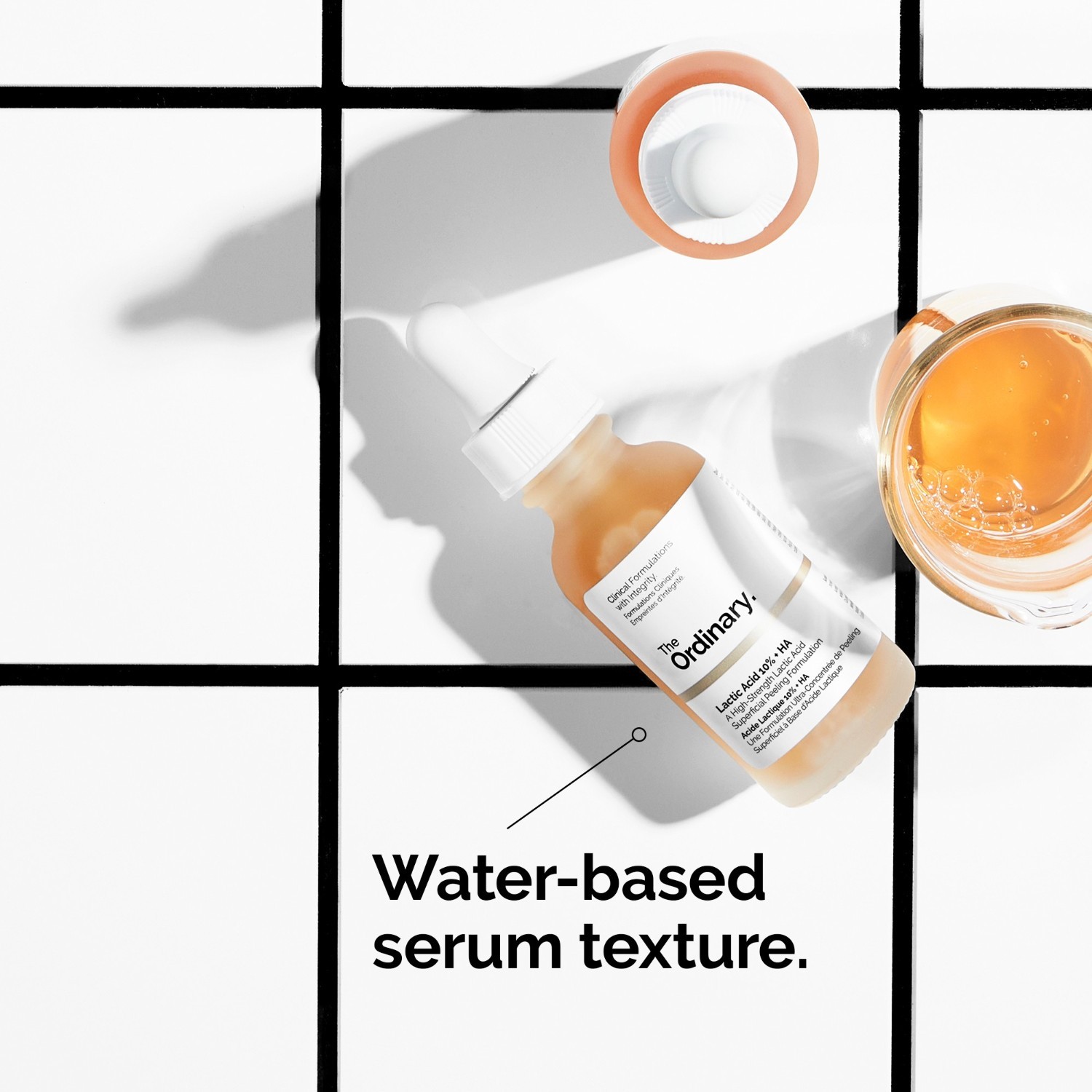Obyčajný peeling na tvár na nedokonalosti pleti, 10 % kyselina mliečna + 2 % kyselina hyalurónová – 30 ml