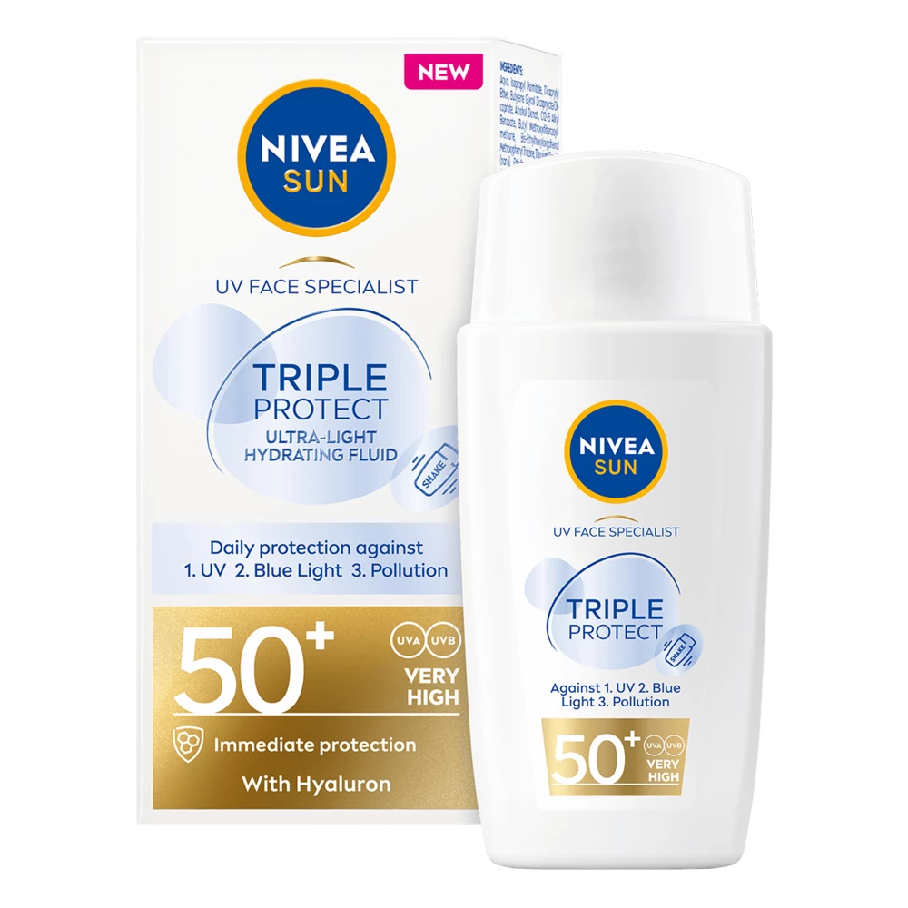 Fluid de protecție UV pentru față cu triplă protecție SPF 50+ 40 ml - NIVEA