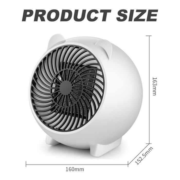 Chauffage d'appoint - Silencieux - Céramique PTC - 500W - Portable - Électrique