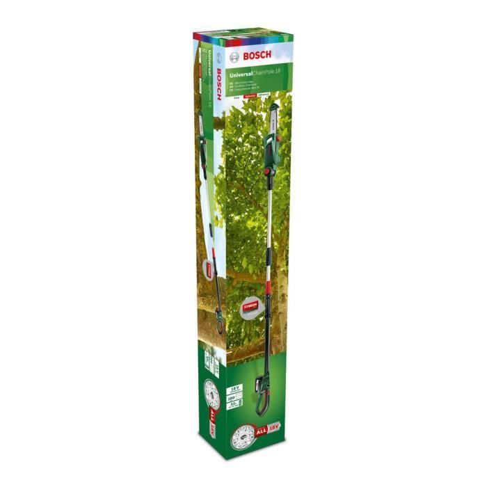 Forbici da potatura a batteria Bosch - UniversalChainPole 18 (fornite con 1 batteria da 18V-2.5Ah, lunghezza di taglio: 15 cm)