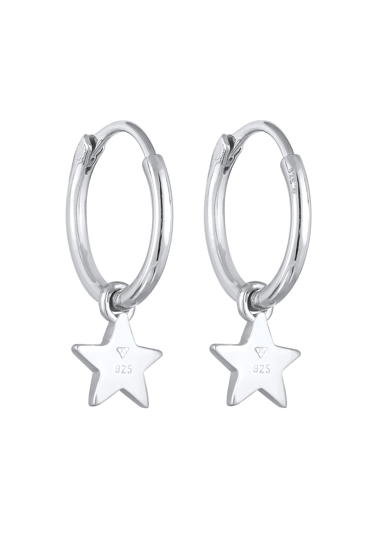 Elli Femmes Créoles Pendentif étoile Astro en Argent Sterling 925 Plaqué Or