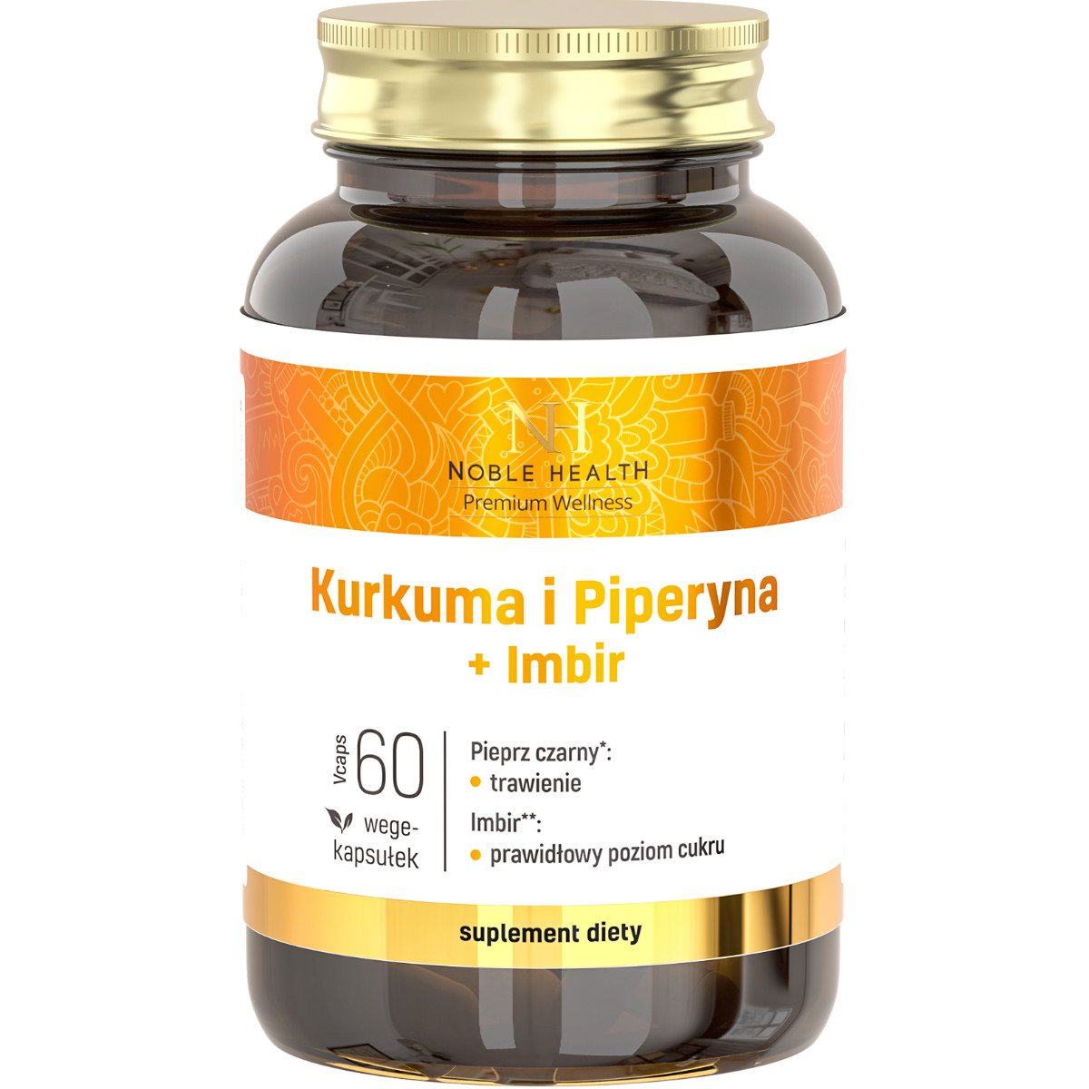 Noble Health -kurkuma ja piperiini + inkivääri