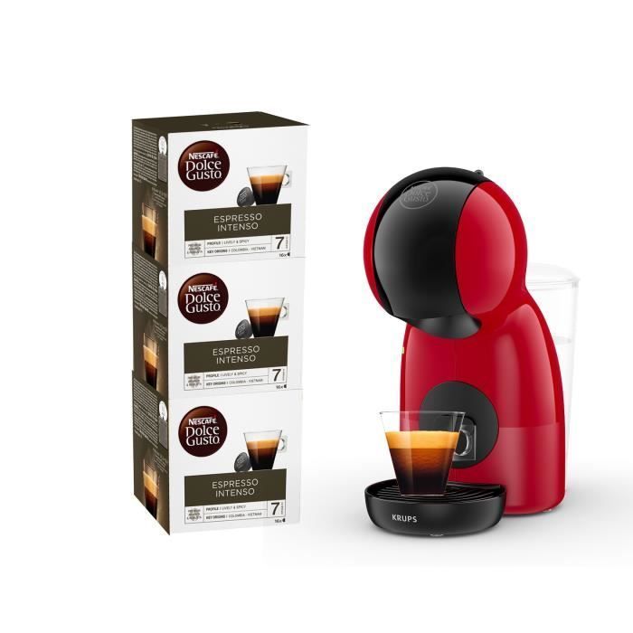 KRUPS Nescafé Dolce Gusto Kaffemaskine + 48 Kapsler, Espressomaskine, Kompakt, Multidrik, Piccolo XS Rød YY4580FD