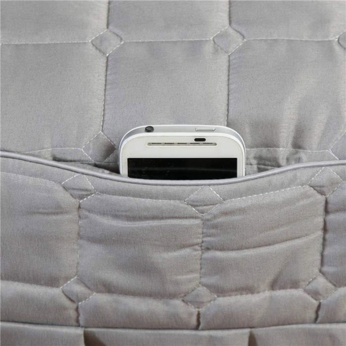 Faldón para camilla de masaje, funda de almohada, funda de taburete, colchas de belleza (Gris-S)
