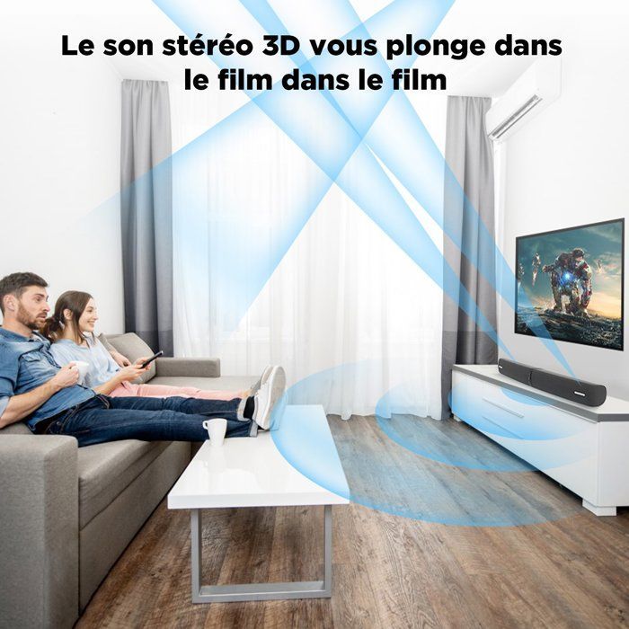 Barre de son Bluetooth 2 en 1 amovible pour home cinéma