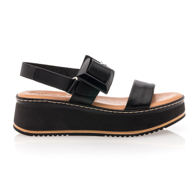 Svarte sandaler / sko med åpen tå til dame