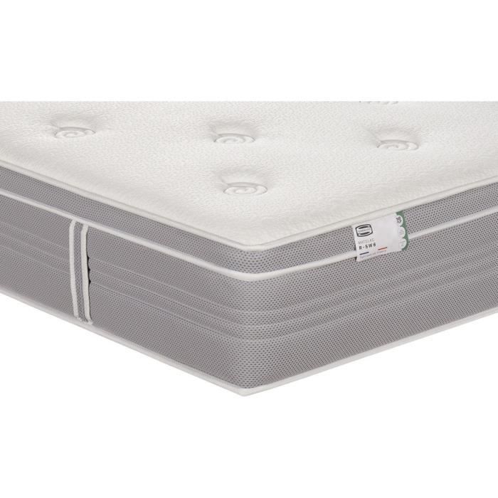 Ensemble matelas sommier 140 x 200 SIMMONS Hauteur 30 cm - Ressorts ensachés Fullspring - Fabriqué en France -  R-SW6