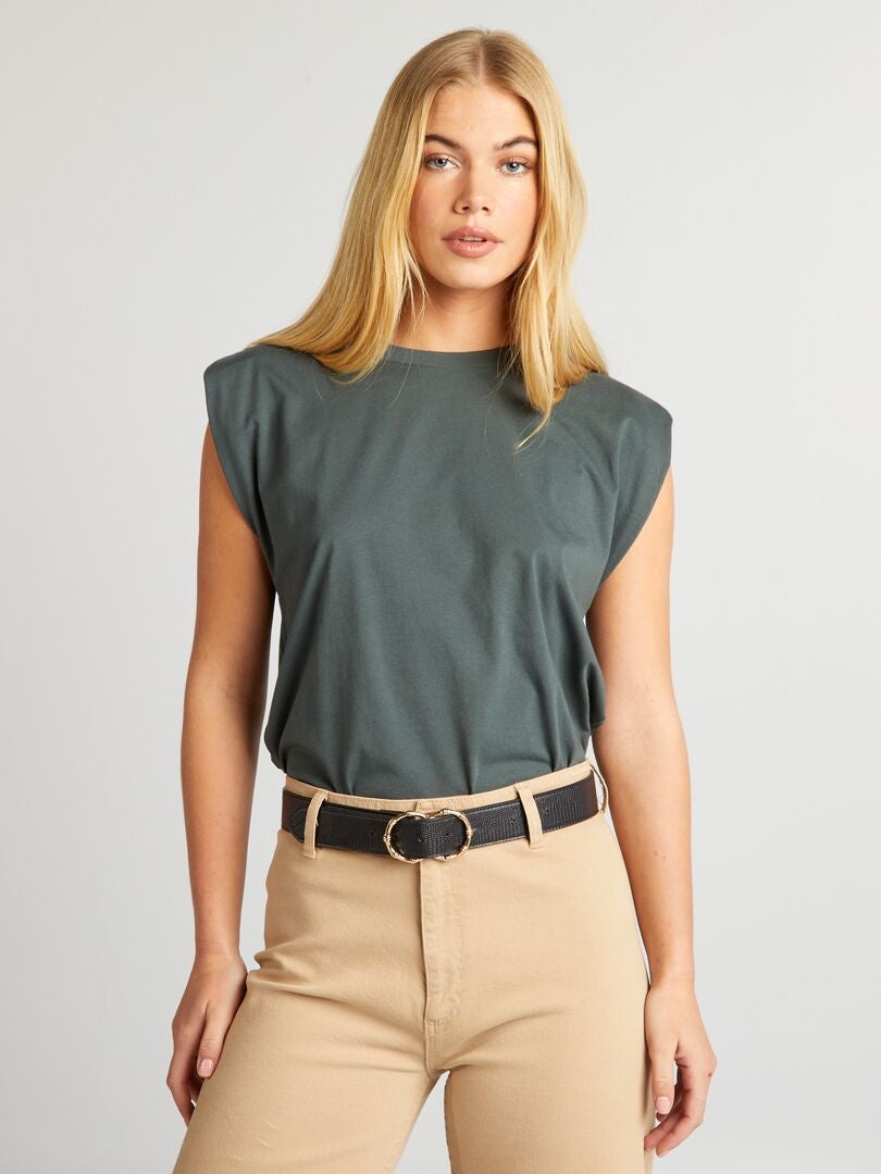 Camiseta com ombreiras - VERDE