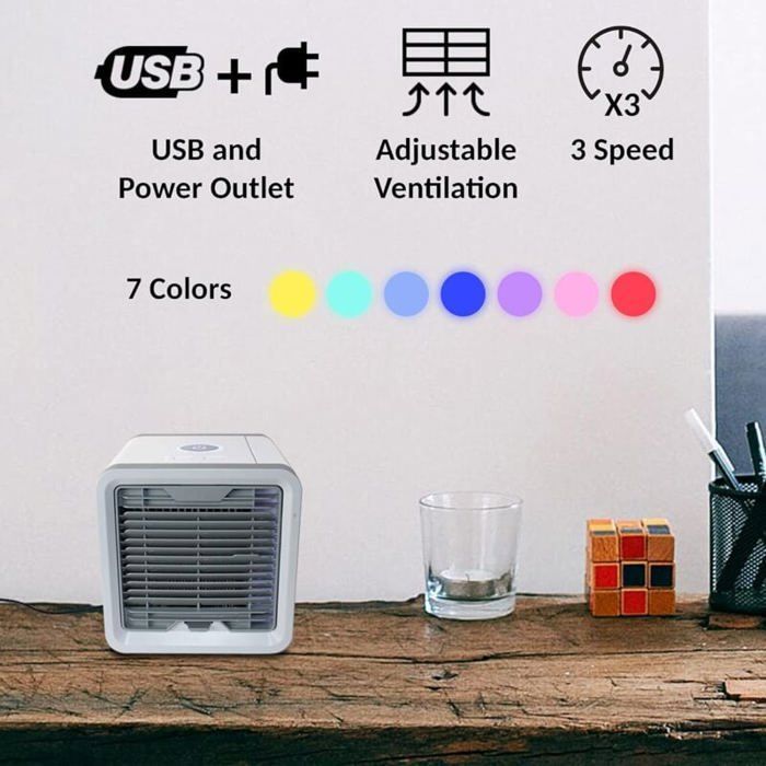 Enfriador de aire 3 en 1 ERSANDY Mini USB 486 m³/h 60 W Morado
